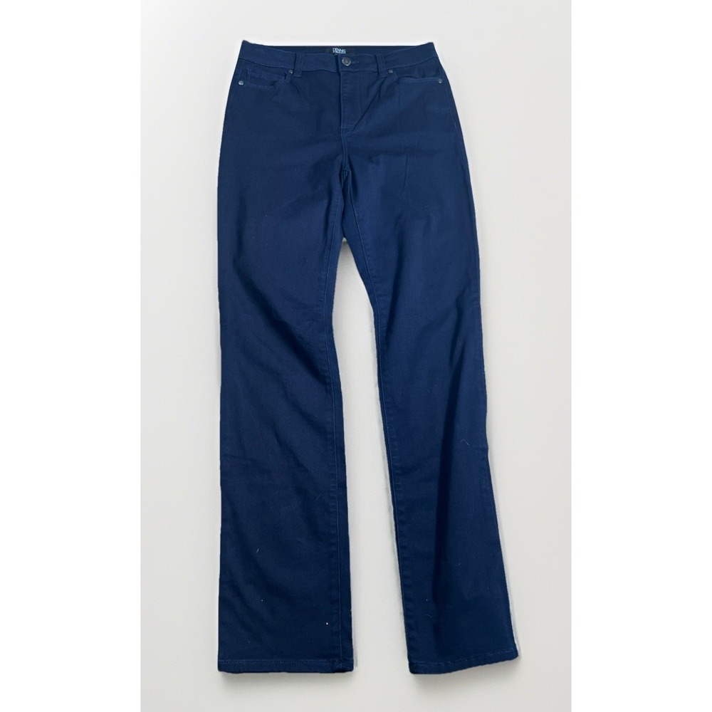 Dennis Basso~ Dennis Jeans Women's Size 4~Dark Wash  Cotton‎ Blend Straight Leg
